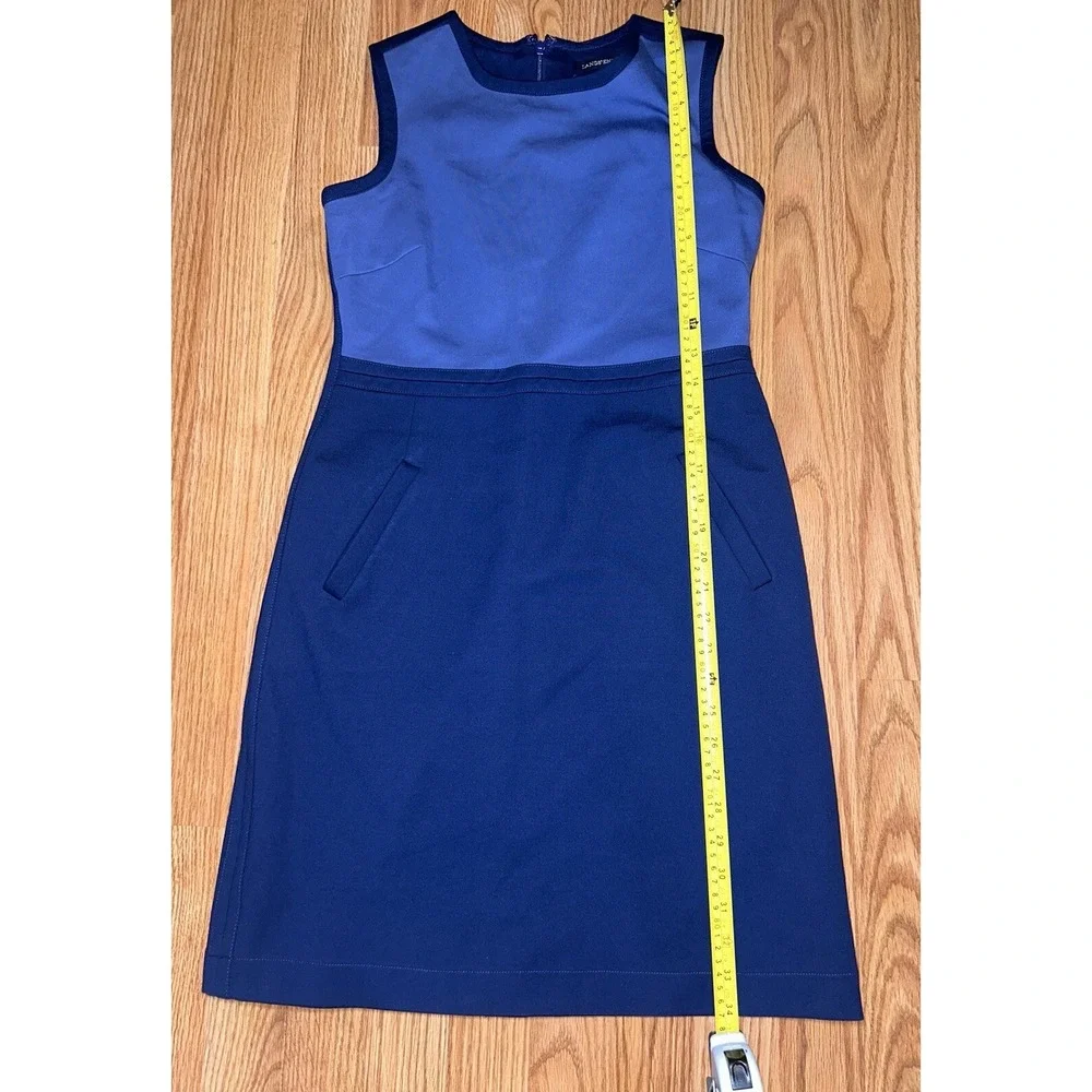 Lands' End Dress Blue Sleeveless Pointe Sheath Round Neck Size 6p - Picture 5 of 13